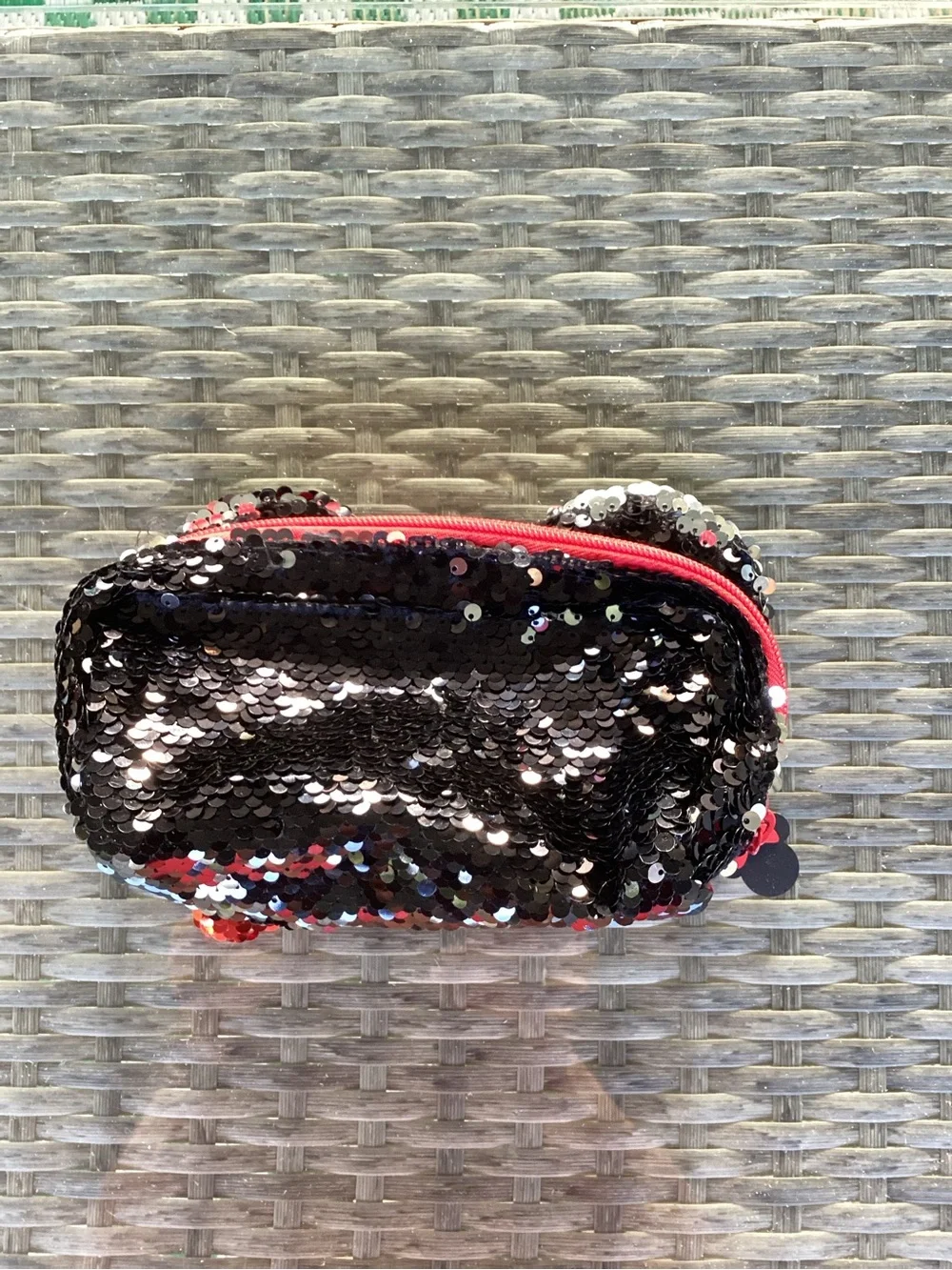 Disney Sequin Mouse Ear Clutch Purse  in Black and Red